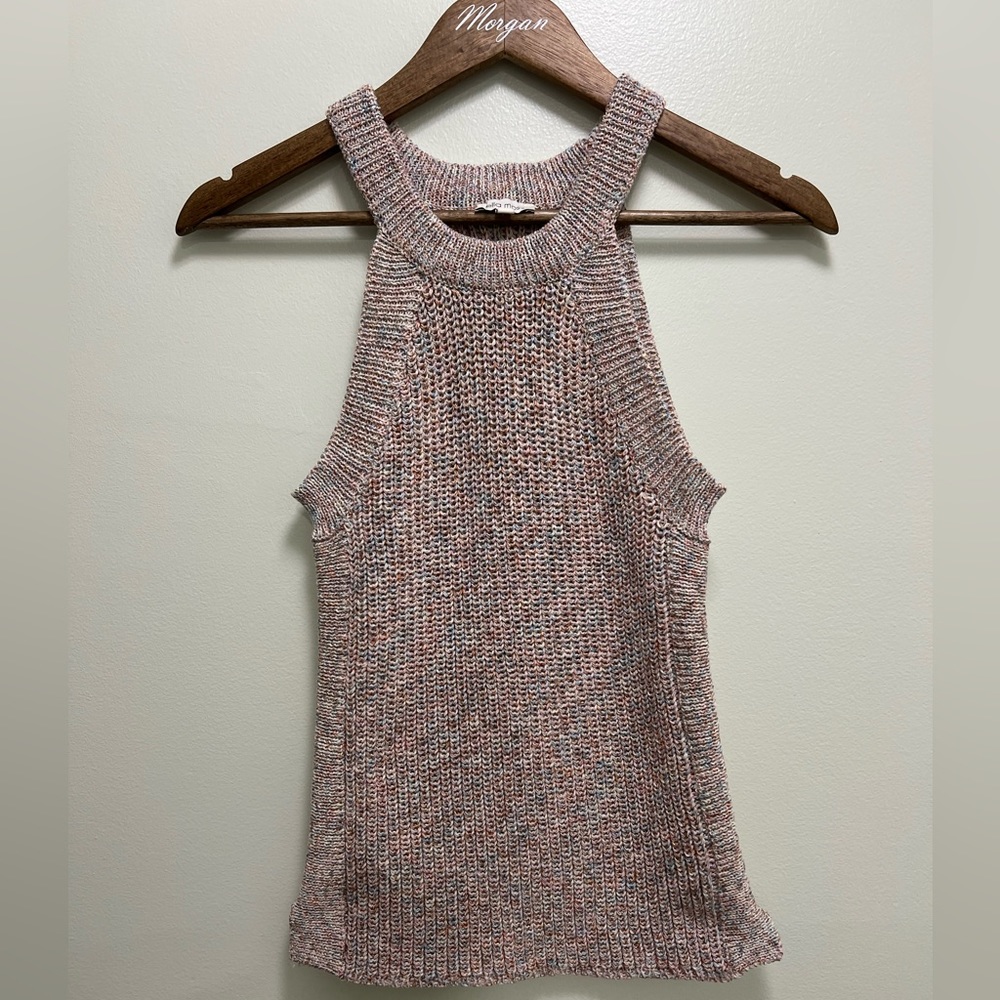 Ella Moss Margot Chunky Knit Sleeveless Sweater Top, Coral Flames, Fall, S - Picture 2 of 7